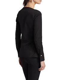 Eliman Rosette-Detailed Wrap-Style Top