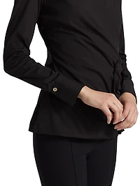 Eliman Rosette-Detailed Wrap-Style Top