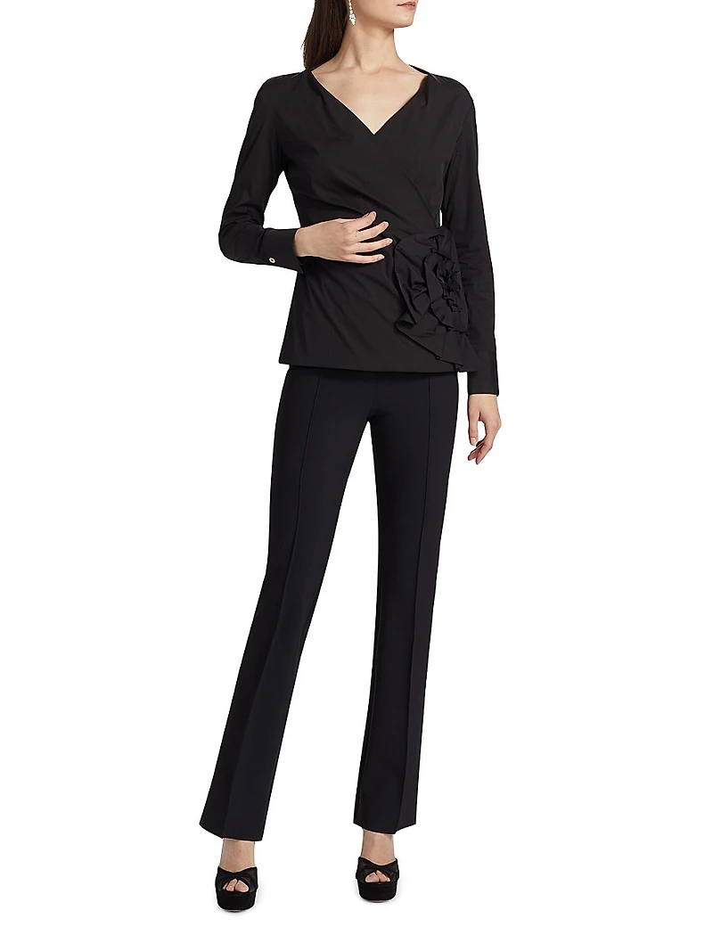 Eliman Rosette-Detailed Wrap-Style Top