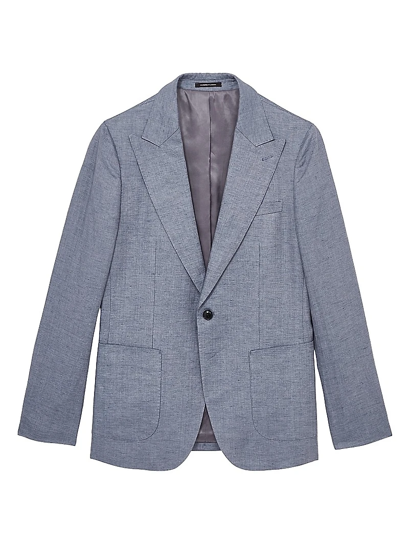 Warner Single-Breasted Linen Blazer