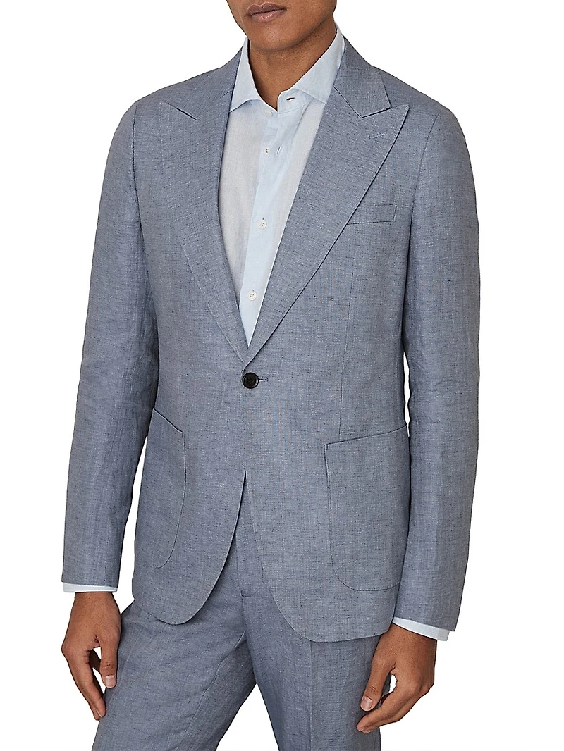 Warner Single-Breasted Linen Blazer
