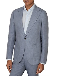 Warner Single-Breasted Linen Blazer