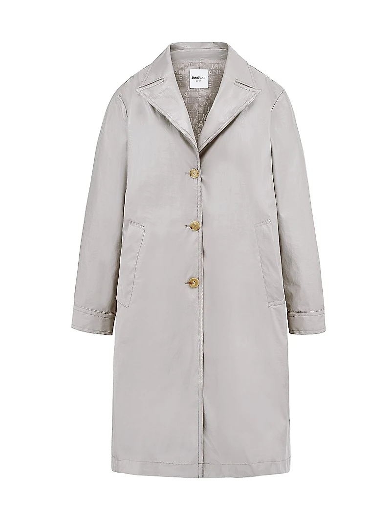 Tailored Single-Breasted Trench Coat