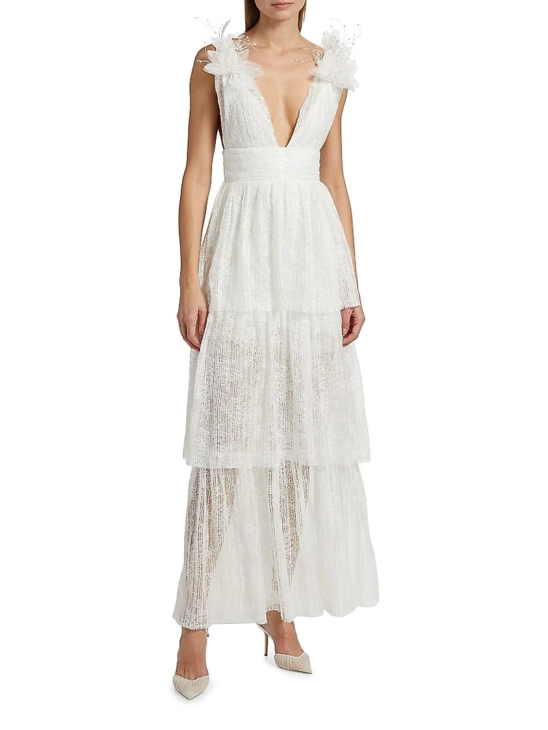 Sandrine Sheer Sequin Gown