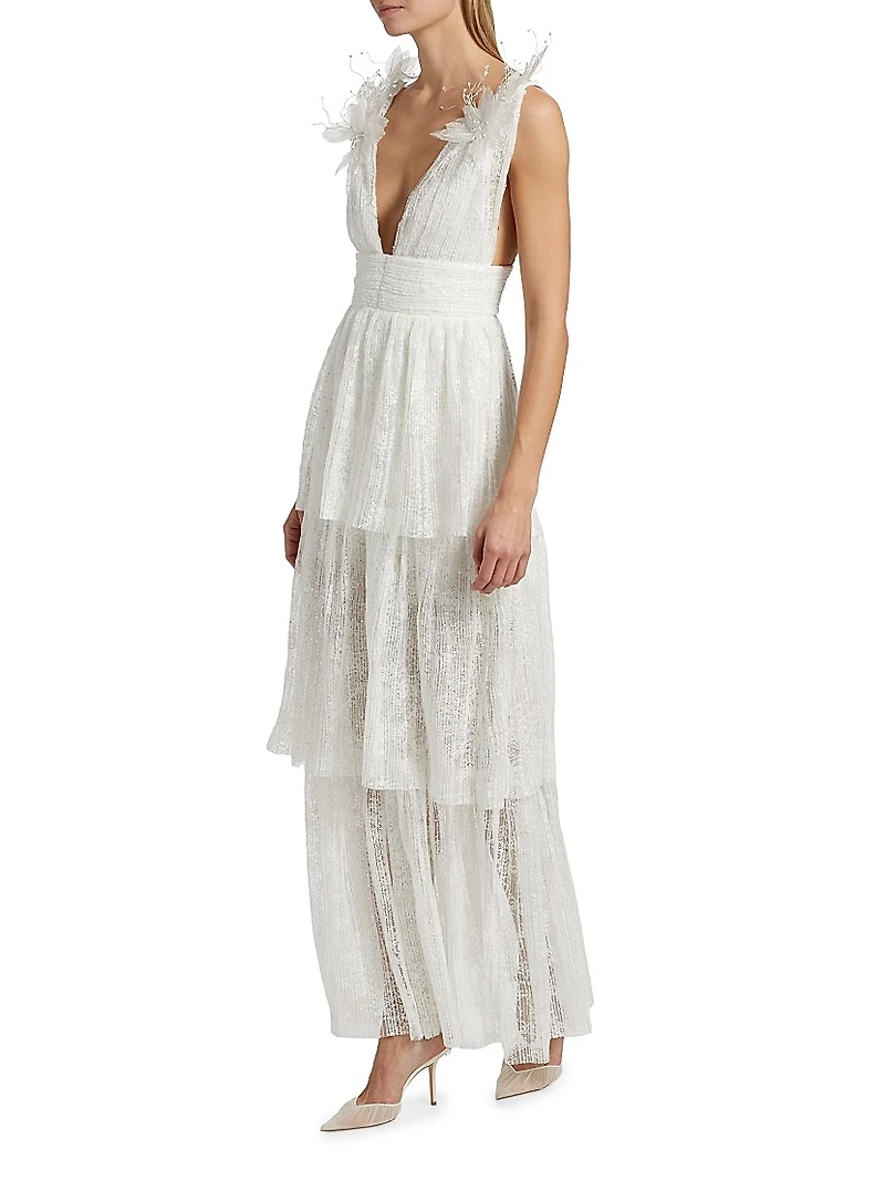 Sandrine Sheer Sequin Gown