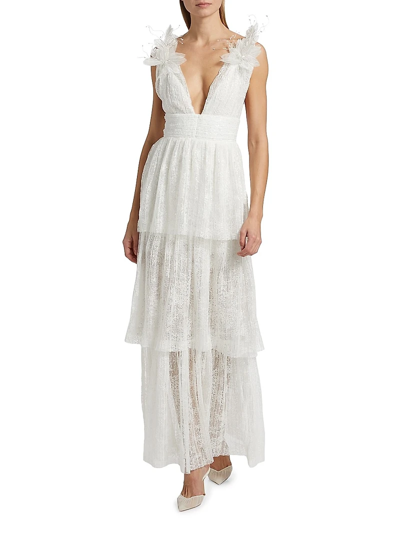 Sandrine Sheer Sequin Gown