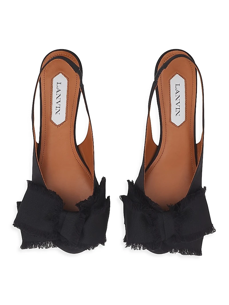 Slingback Ballerina Flats in Satin