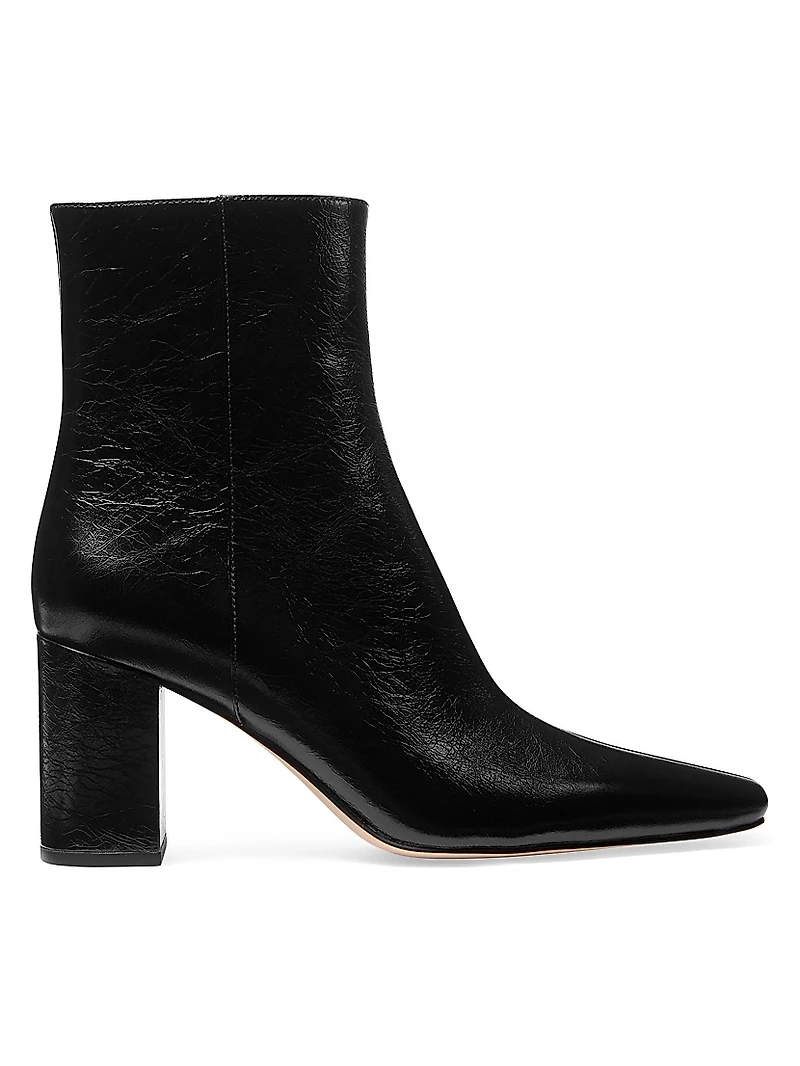 Elise 75MM Leather Block-Heel Booties