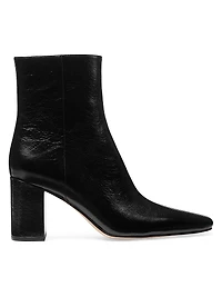 Elise 75MM Leather Block-Heel Booties
