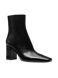 Elise 75MM Leather Block-Heel Booties