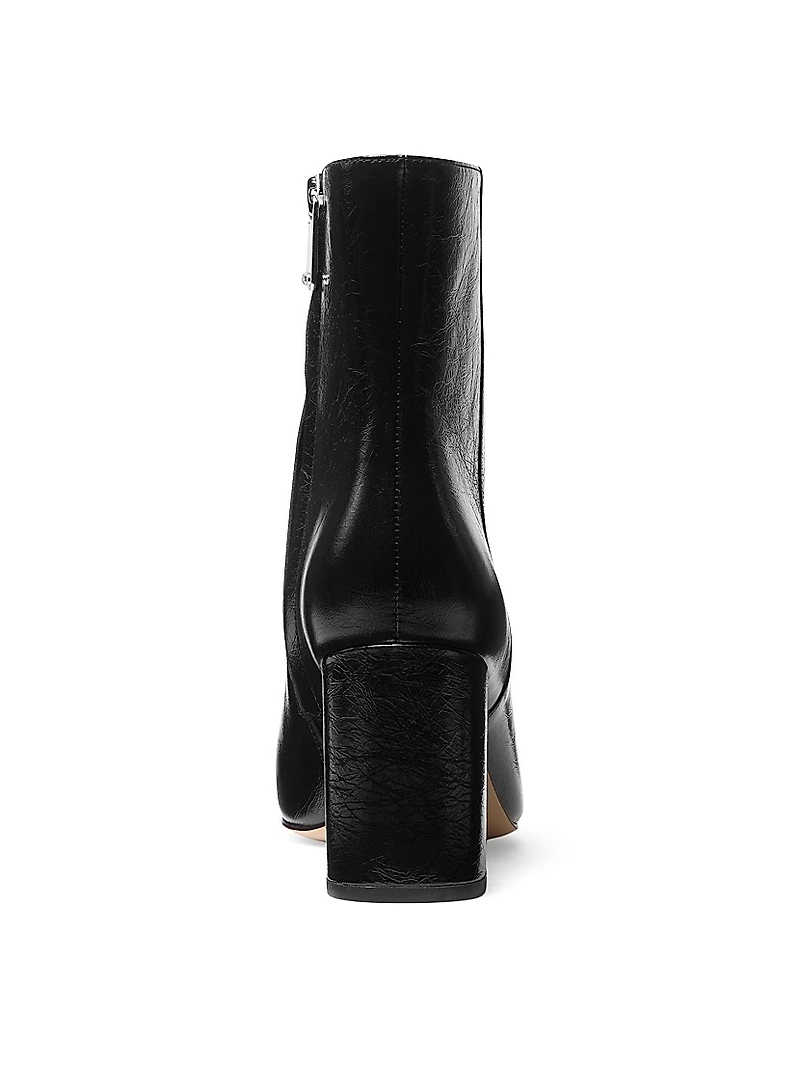 Elise 75MM Leather Block-Heel Booties