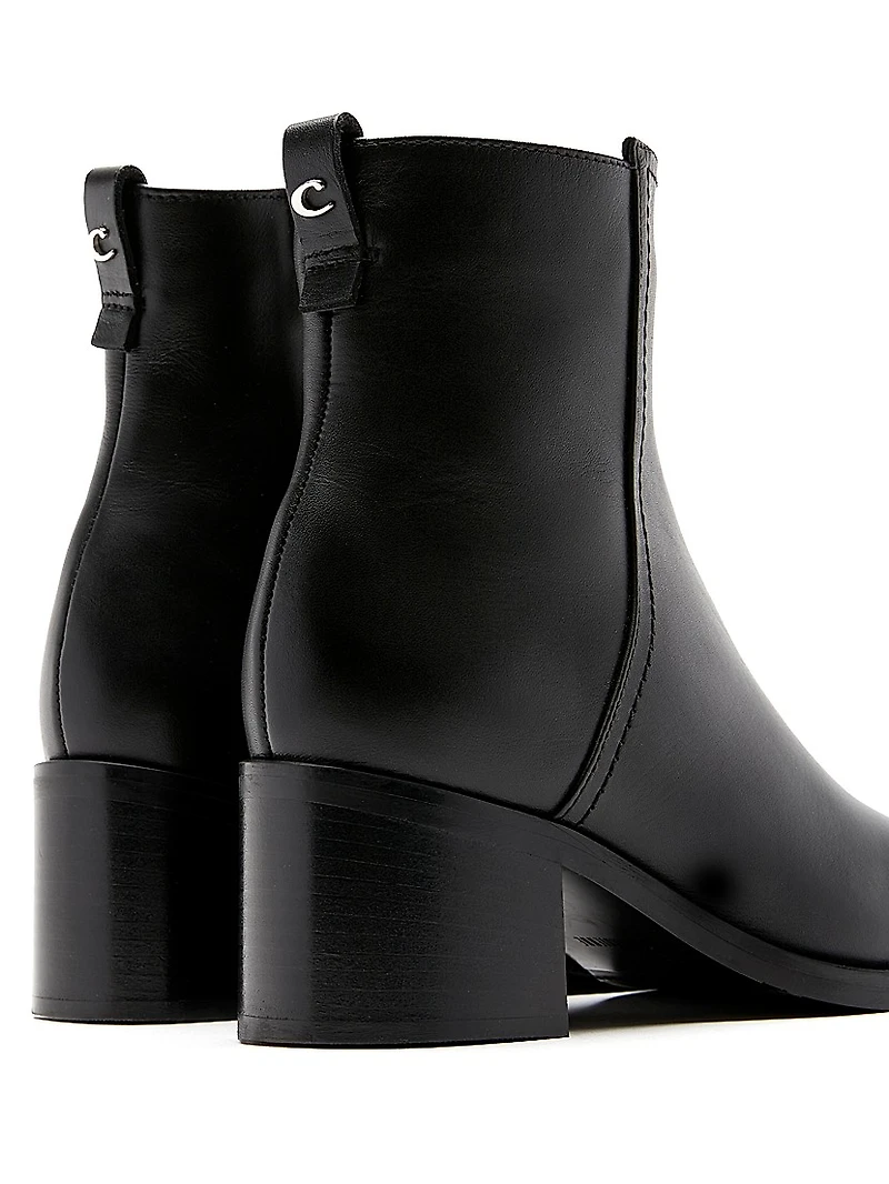 Jordan 65MM Leather Block-Heel Booties