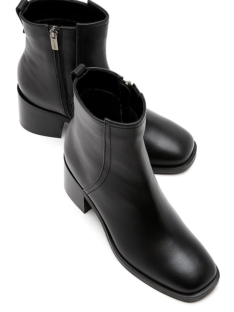 Jordan 65MM Leather Block-Heel Booties