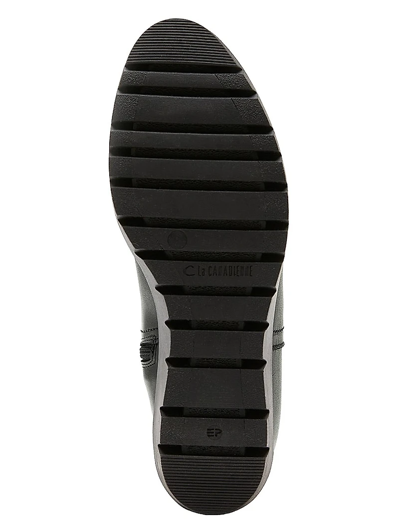 Teagan 40MM Waterproof Leather Wedge Booties