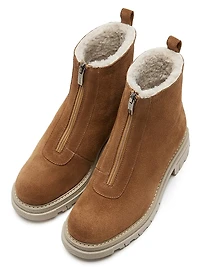40MM Shearling-Lined Suede Booties