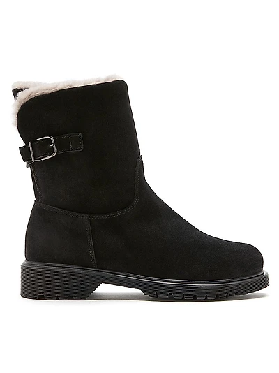 40MM Shearling-Lined Suede Booties