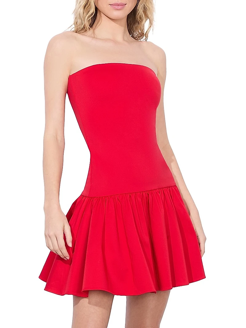 Oriana Straplesss Drop Waist Minidress