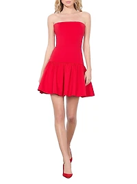 Oriana Straplesss Drop Waist Minidress