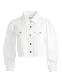Lana Denim Puff-Sleeve Jacket