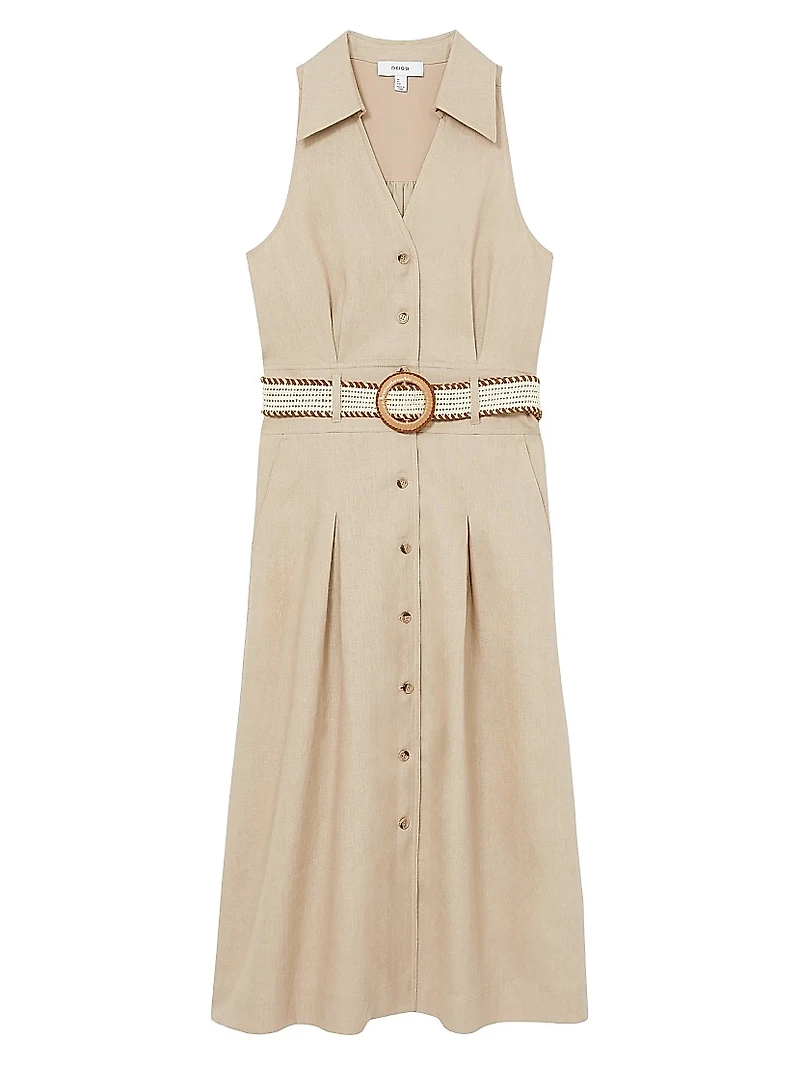 Annie Linen Midi-Dress