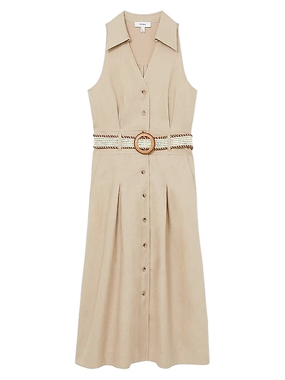 Annie Linen Midi-Dress