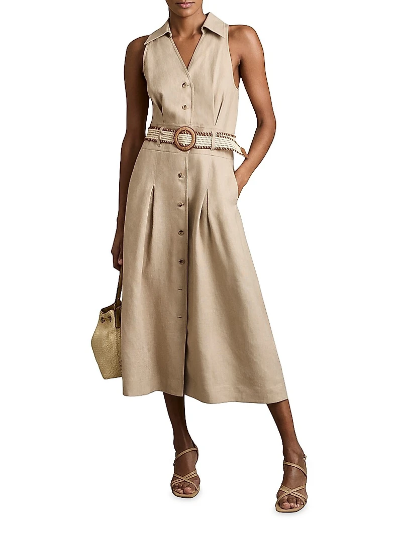 Annie Linen Midi-Dress