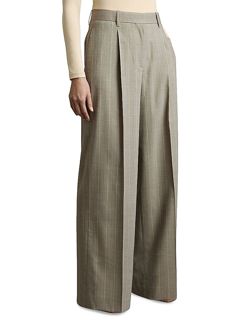 Tallulah Pinstripe Wide-Leg Trousers
