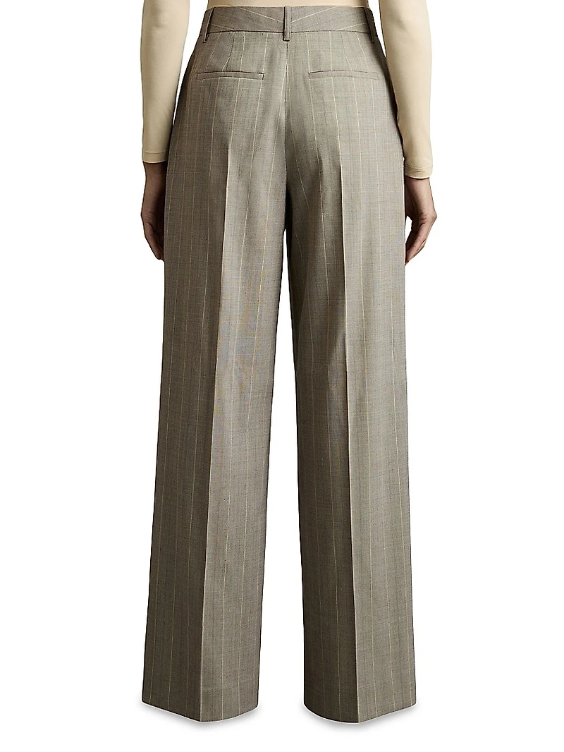 Tallulah Pinstripe Wide-Leg Trousers