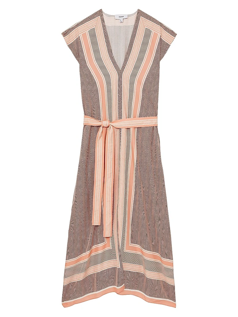 Gina Scarf-Print Midi-Dress