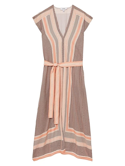 Gina Scarf-Print Midi-Dress