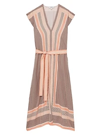 Gina Scarf-Print Midi-Dress
