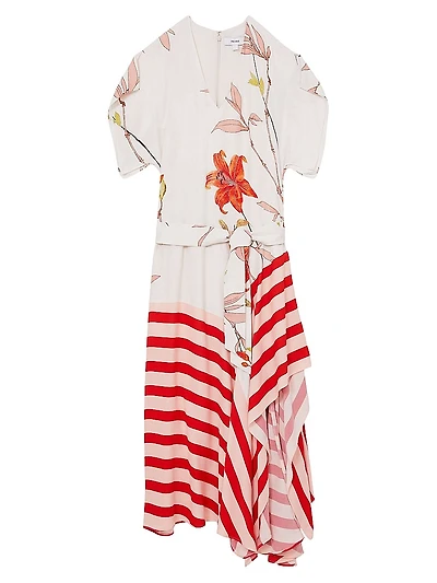 Alicia Floral Stripe Maxi Dress