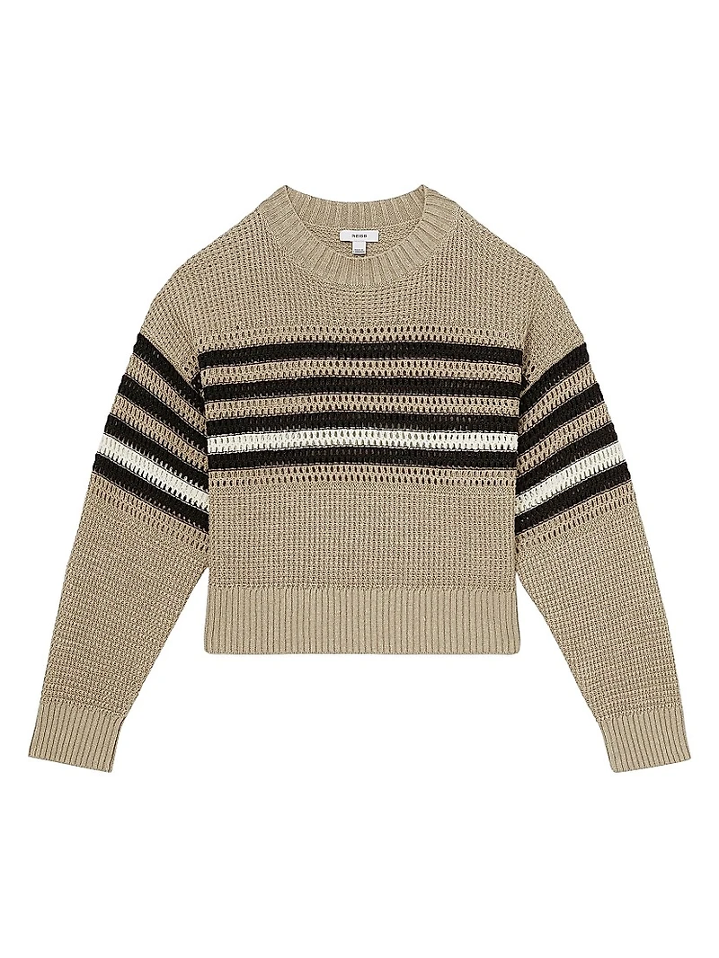 Catrice Striped Linen Crewneck Sweater