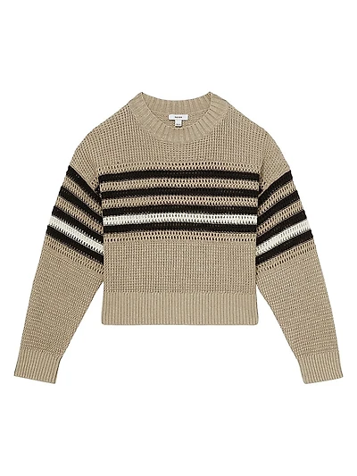 Catrice Striped Linen Crewneck Sweater