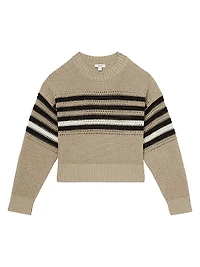 Catrice Striped Linen Crewneck Sweater