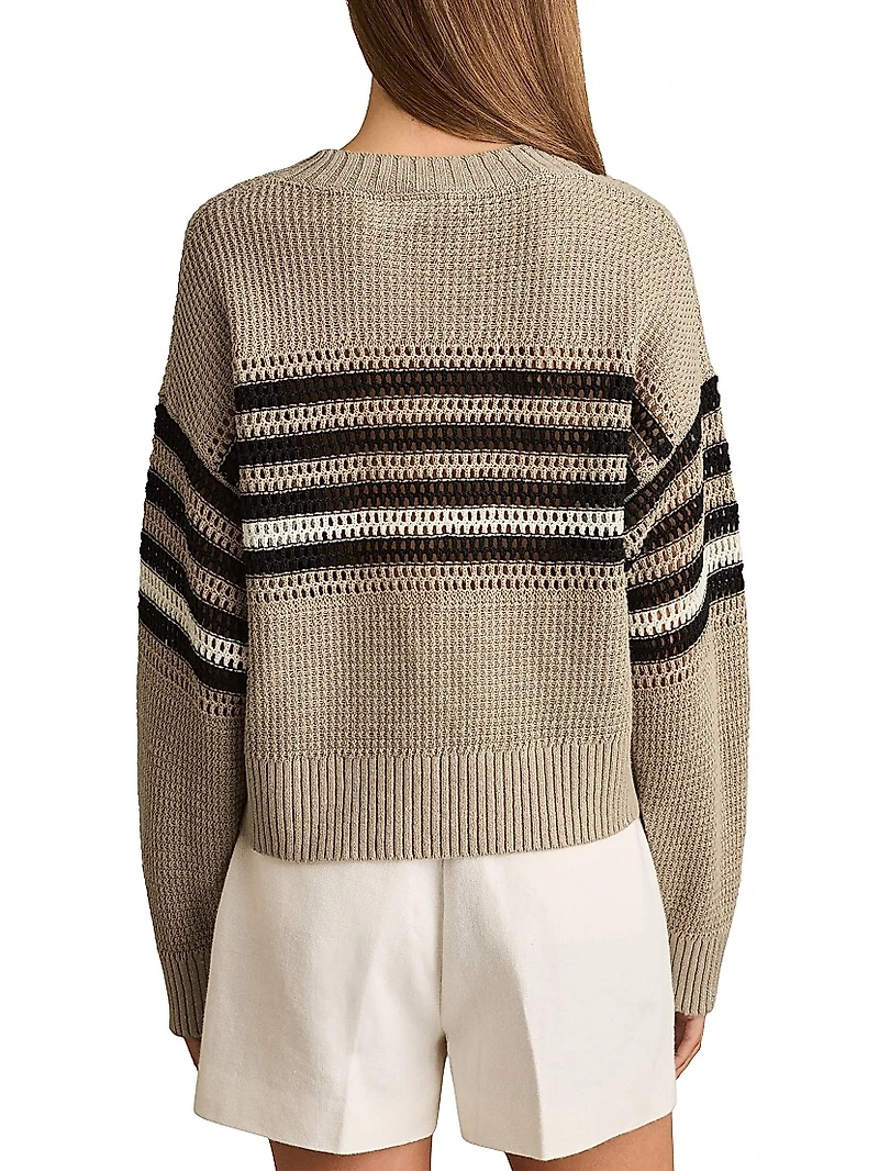 Catrice Striped Linen Crewneck Sweater