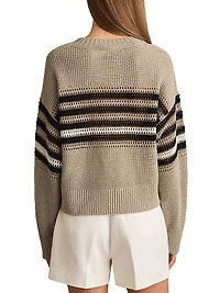 Catrice Striped Linen Crewneck Sweater
