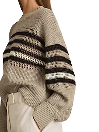 Catrice Striped Linen Crewneck Sweater