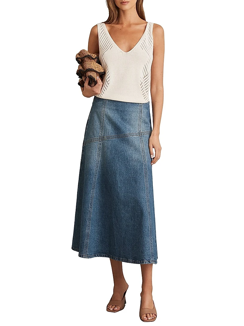 Fee Denim Midi-Skirt