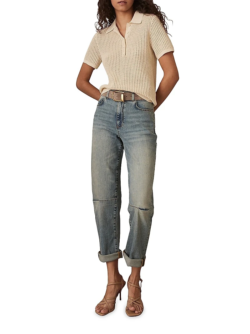 Evi Knit Cotton-Nylon Polo Shirt