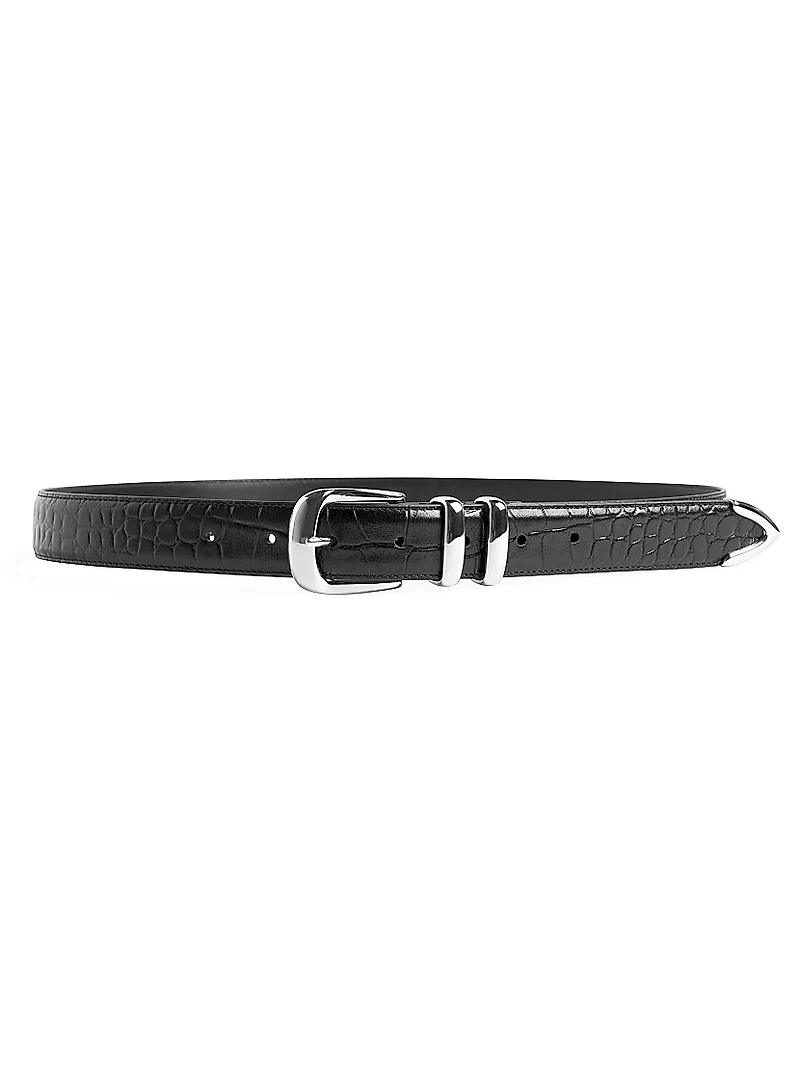 The Jordan Croc-Embossed Leather Belt