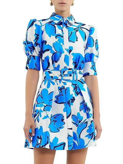 Sapphira Floral Belted Minidress