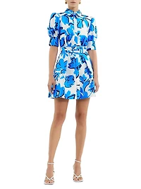 Sapphira Floral Belted Minidress