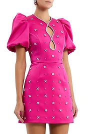 Saskia Embellished Balloon-Sleeve Minidress