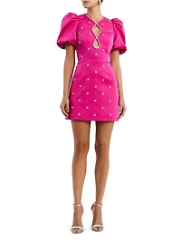Saskia Embellished Balloon-Sleeve Minidress
