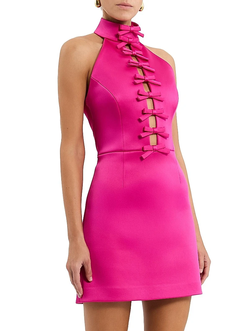 Saskia Bow Halterneck Minidress