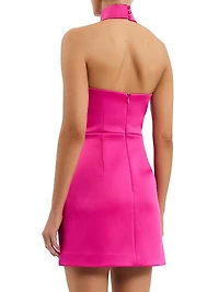 Saskia Bow Halterneck Minidress
