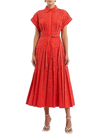 Blaire Guipure Lace Midi-Shirtdress