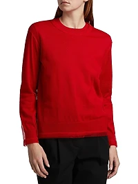 Mesh Layered Knit Blouse