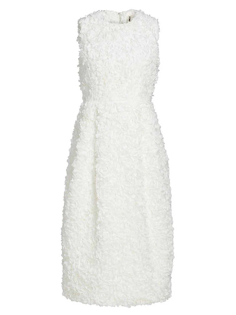 Flower Petal Sleeveless Midi-Dress